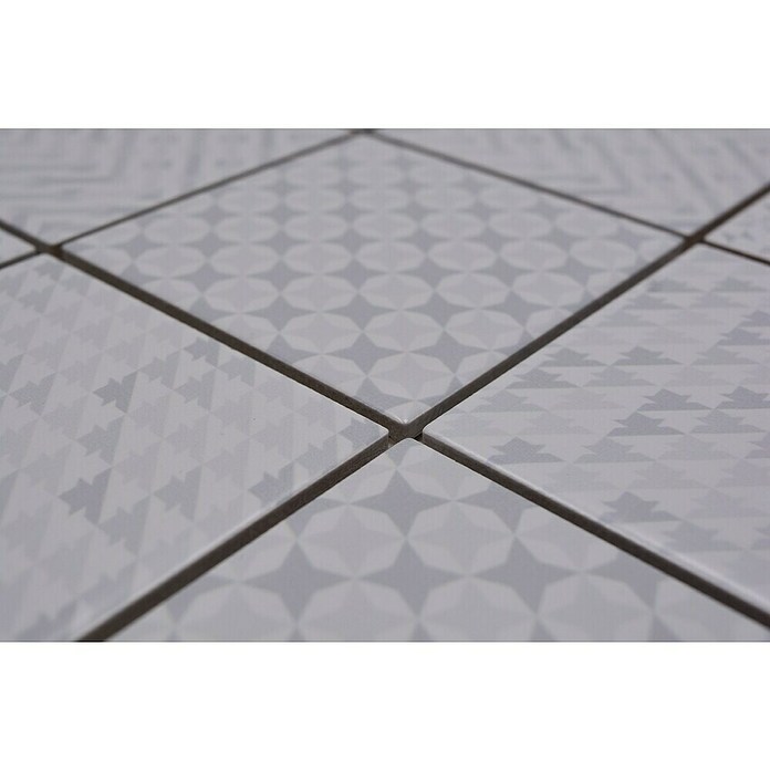 Mozaik pločica Quadrat Geo White GEOW  (29,8 x 29,8 cm, Bijele boje, Sjaj) | BAUHAUS