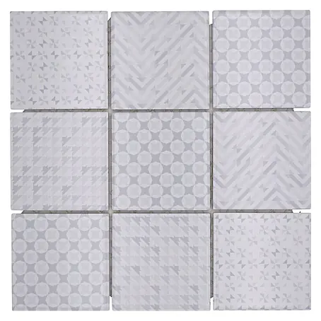 Mosaikfliese Quadrat Geo White GEOW