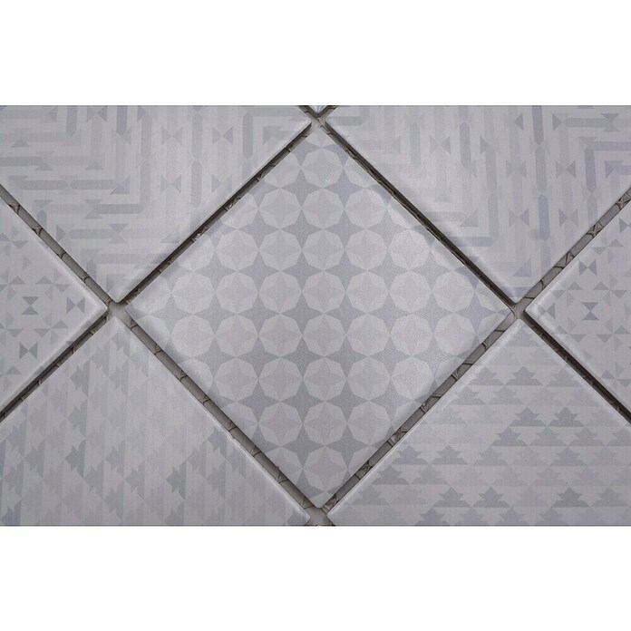 Mozaik pločica Quadrat Geo White GEOW  (29,8 x 29,8 cm, Bijele boje, Sjaj) | BAUHAUS