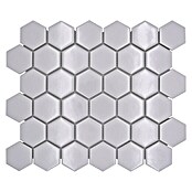 Mosaikfliese Hexagon Uni HX 080 (32,5 x 28,1 cm, Weiß, Glänzend)