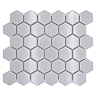 Mozaična ploščica Hexagon Uni HX 080 (32,5 x 28,1 cm, Bele barve, Sijoče)