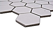 Mosaikfliese Hexagon Uni HX 085 (32,5 x 28,1 cm, Weiß, Matt)