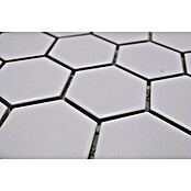 Mosaikfliese Hexagon Uni HX 085 (32,5 x 28,1 cm, Weiß, Matt)