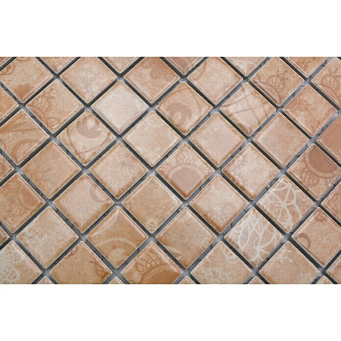 Mosaikfliese Quadrat LACEO LB 102 (30 x 30 cm, Beige, Matt)