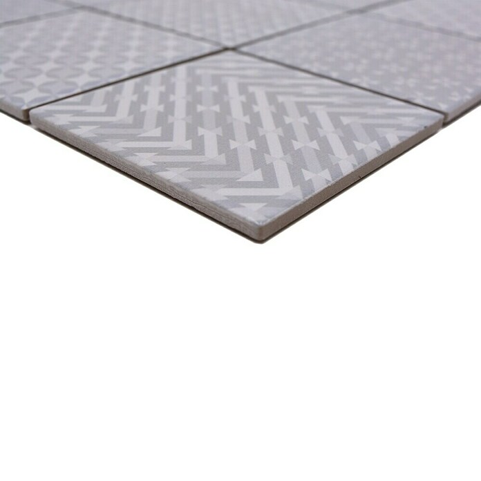 Mozaik pločica Quadrat Geo Grey GEOG  (29,8 x 29,8 cm, Sive boje, Sjaj) | BAUHAUS
