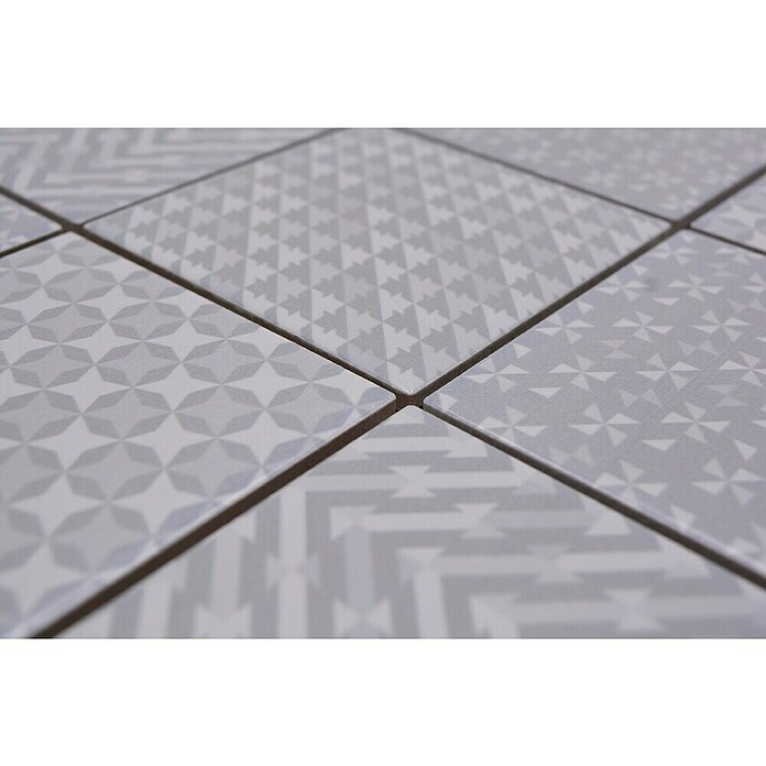 Mozaik pločica Quadrat Geo Grey GEOG  (29,8 x 29,8 cm, Sive boje, Sjaj) | BAUHAUS