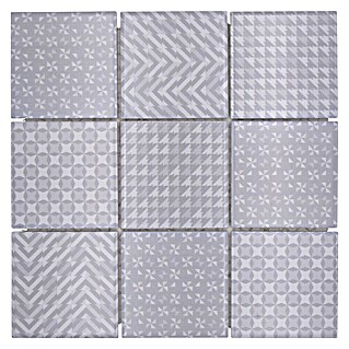 Mozaik pločica Quadrat Geo Grey GEOG (29,8 x 29,8 cm, Sive boje, Sjaj)