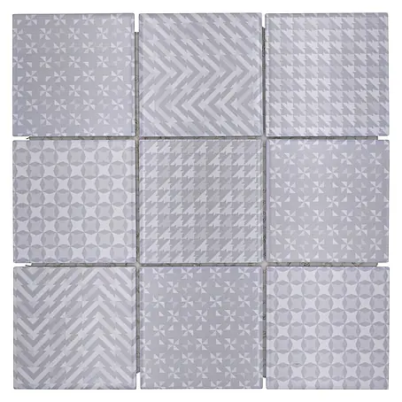 Mosaikfliese Quadrat Geo Grey GEOG