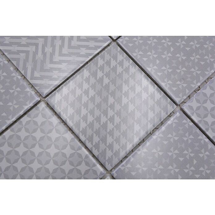 Mozaik pločica Quadrat Geo Grey GEOG  (29,8 x 29,8 cm, Sive boje, Sjaj) | BAUHAUS