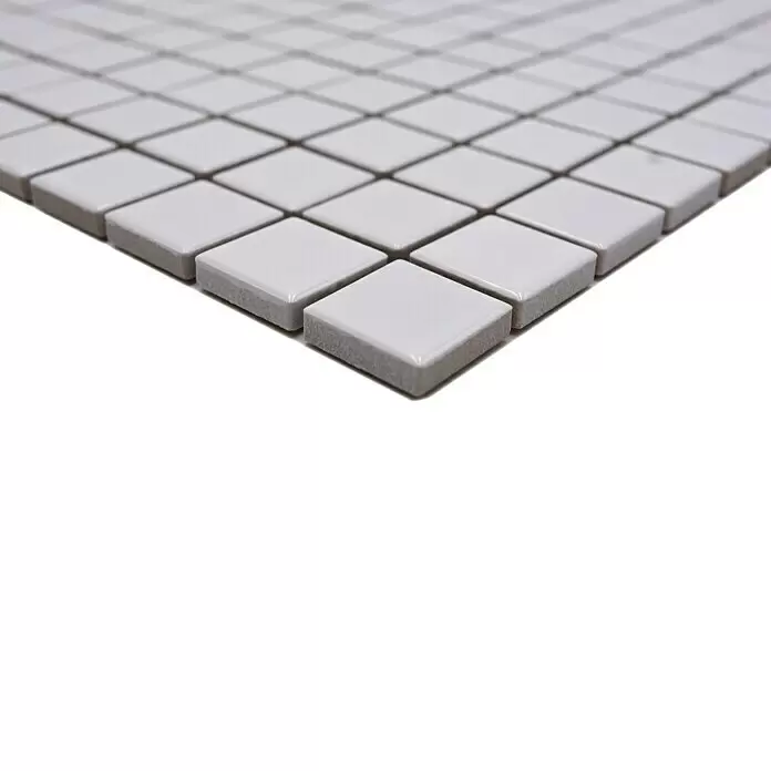 Mosaikfliese Quadrat Uni CG 104 - 29,8 x 29,8 cm, Weiß, Glänzend - Detailaufnahme