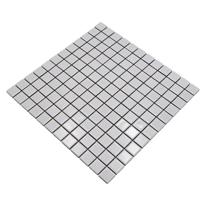 Mosaikfliese Quadrat Uni CG 104 - 29,8 x 29,8 cm, Weiß, Glänzend - Quadratische, weiße Mosaikfliesen, ideal für Küche oder Bad, bieten eine elegante und moderne Oberfläche.