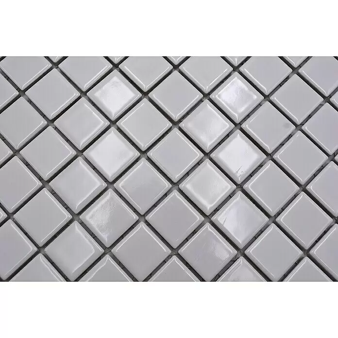 Mosaikfliese Quadrat Uni CG 104 - 29,8 x 29,8 cm, Weiß, Glänzend - Detailaufnahme