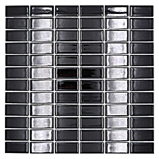 Mozaïektegel rechthoek Architecture ST 390 (29,8 x 29,8 cm, Zwart, Glanzend)