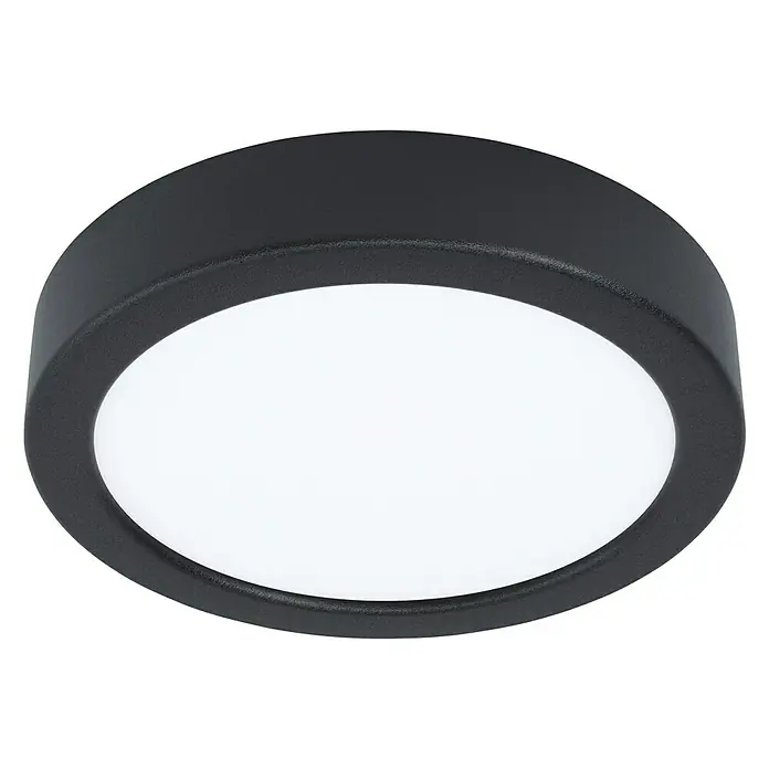 Eglo Fueva 5 LED-Deckenleuchte rund - 10,5 W, Ø x H: 16 x 2,8 cm, Schwarz, Neutralweiß - Eine moderne, schwarze LED-Deckenleuchte, ideal für Innenräume mit ihrem hellen, effizienten Licht.