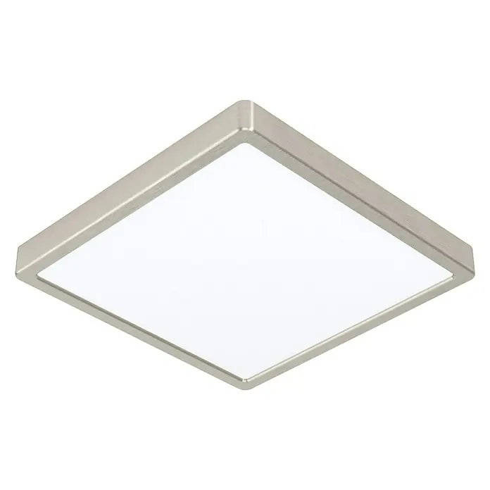 Eglo Fueva 5 LED-Deckenleuchte - 20 W, 28,5 x 28,5 x 2,8 cm, Nickel-matt, Neutralweiß - Moderne quadratische Deckenleuchte mit gebürstetem Metallrahmen und heller, diffuser Beleuchtung für ein elegantes Ambiente.
