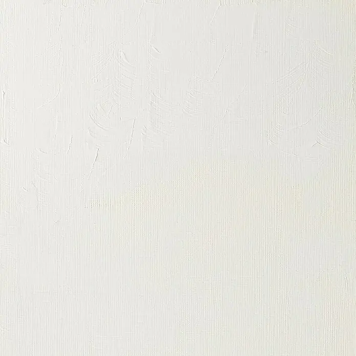 Winsor & Newton Artisan Ölfarbe - Titanweiß, 37 ml, Tube - Weiße Textur mit feinen Pinselstrichen und vertikalen Linien, die eine elegante und schlichte Oberfläche erzeugen.