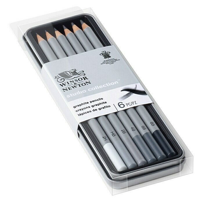 Winsor & Newton Bleistift-Set6 -tlg., Grau Diagonal View