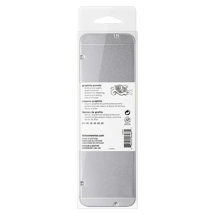 Winsor & Newton Bleistift-Set - 6 -tlg., Grau - Ein Set mit Winsor & Newton Graphitstiften in verschiedenen Härtegraden, ideal für Skizzen, Zeichnungen und zum Schreiben.