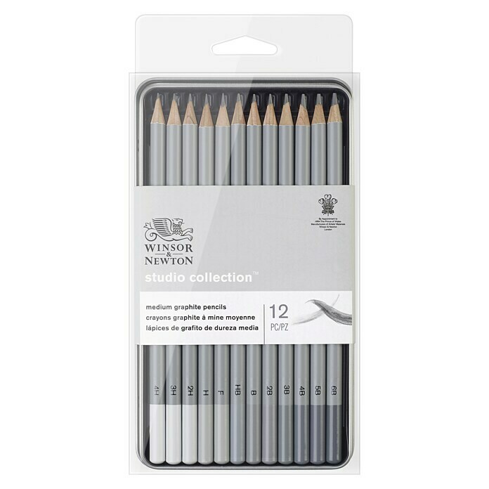 Winsor & Newton Bleistift-Set12 -tlg., Grau Front View