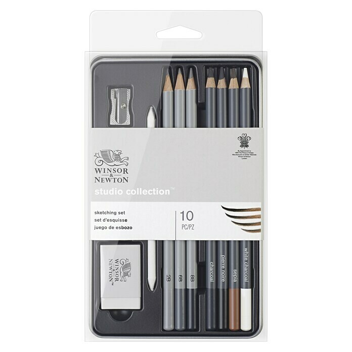 Winsor & Newton Zeichenstift-Set Sketch10 -tlg., Farbig sortiert Front View