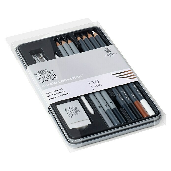 Winsor & Newton Zeichenstift-Set Sketch10 -tlg., Farbig sortiert Diagonal View