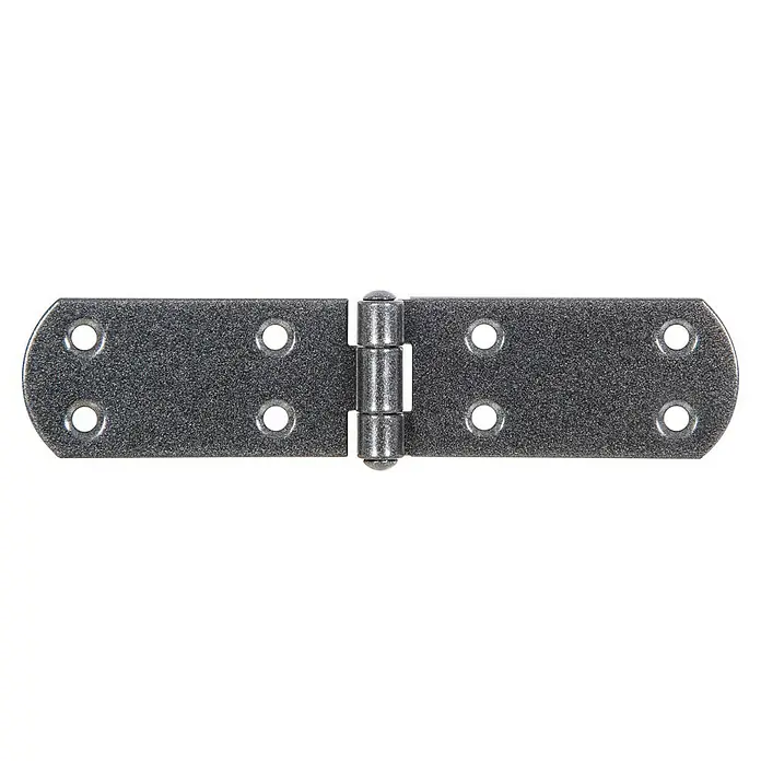 Alberts Bisagra perforada Duravis® - L x An x Es: 156 x 35 x 2 mm, Diamante negro - Primer plano de una bisagra de puerta recta y robusta de color plateado, que combina funcionalidad y durabilidad. Ideal para construcciones robustas.