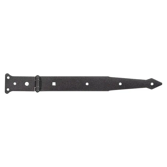 Alberts Soporte de suspensión Duravis® - L x An x Es: 302 x 48 x 2 mm, Negro forja - Bisagra en T negra, ideal para puertas y portones rústicos. Construcción robusta para un rendimiento confiable y durabilidad duradera.