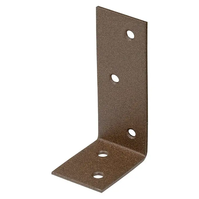 Alberts Escuadra para vigas Duravis® - L x An x Al: 80 x 40 x 30 mm, Acero, Marrón óxido - Escuadra de metal, revestida en tono tierra, con orificios de montaje para una conexión segura.