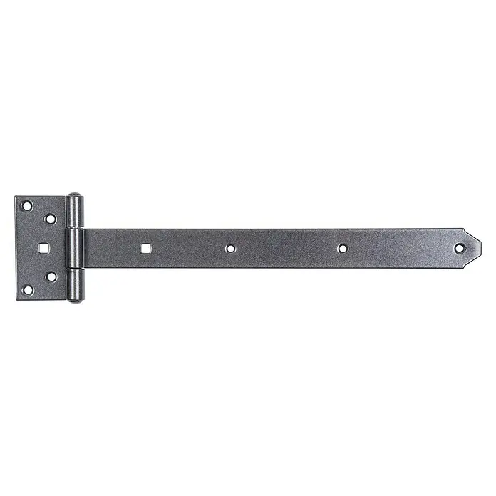 Alberts Bisagra en T Duravis® - L x Al: 391 x 40 mm, Acero, Diamante negro - Una imagen detallada de una bisagra en T, que muestra su construcción robusta y su diseño elegante. Ideal para aplicaciones de alta resistencia.