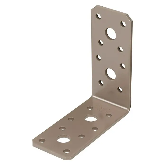 Alberts Winkelverbinder Duravis® - L x B x H: 90 x 90 x 40 mm, Perlbeige, Stärke: 3 mm - Winkelverbinder aus Metall. Ein robuster, rechtwinkliger Metallverbinder mit vorgebohrten Löchern für einfache und sichere Befestigung.