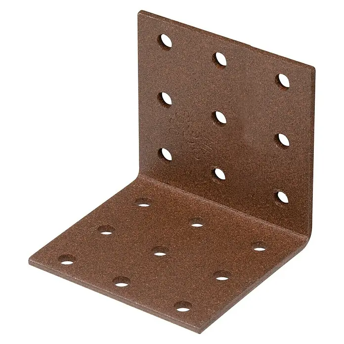 Alberts Lochplattenwinkel Duravis® - L x B x H: 60 x 60 x 60 mm, Rostbraun - Winkelverbinder aus Metall mit mehreren Löchern, ideal für die Holzkonstruktion. Bietet eine stabile Verbindung.