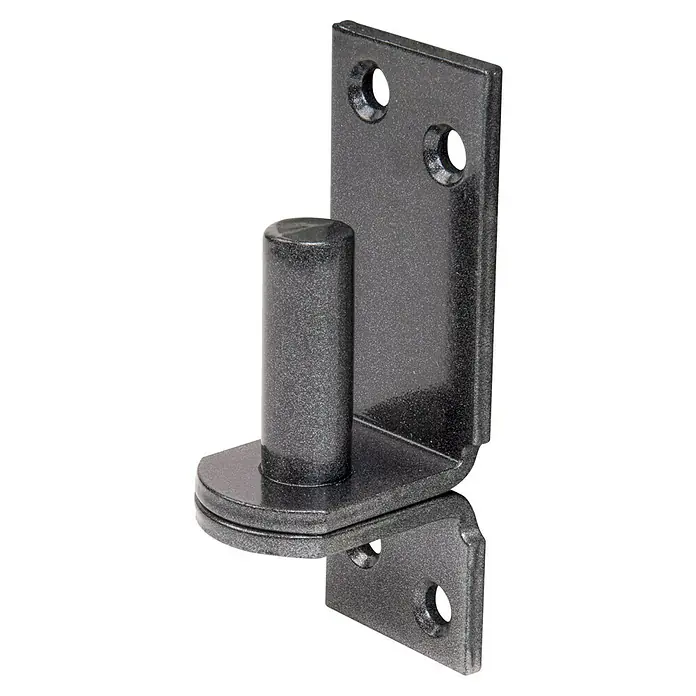 Alberts Kloben Duravis® - Höhe: 115 mm, Durchmesser Dorn: 16 mm, Abstand Dorn bis Platte: 13 mm, Schwarzdiamant - Ein Türstopper aus Metall. Der Stopper hat eine zylindrische Form und ist auf einer rechteckigen Metallplatte befestigt.