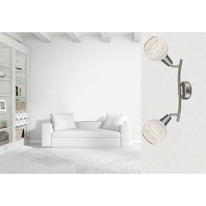 Globo Elliott Deckenstrahler - 8 W, Nickel matt, E14, 2 Stk. - Eine moderne Wandleuchte mit zwei Strahlern, die ein stilvolles Ambiente in jeden Raum bringt. Die Lampe sorgt für gezielte Beleuchtung.