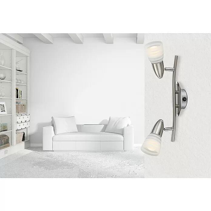 Globo Caleb LED-Wand- & Deckenstrahler - 8 W, Chrom, Opal, Warmweiß, 2 Stk. - Stimmungsaufnahme