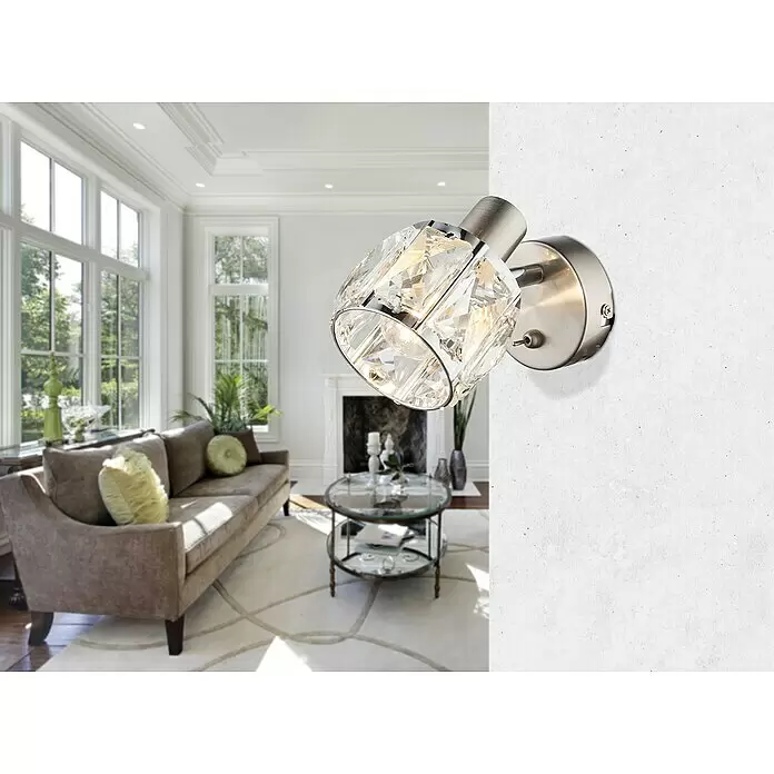 Tween Light Deckenstrahler Diamant - 40 W, L x B x H: 16 x 9,2 x 12,5 cm, Nickel matt, E14, 1 Stk. - Stimmungsaufnahme