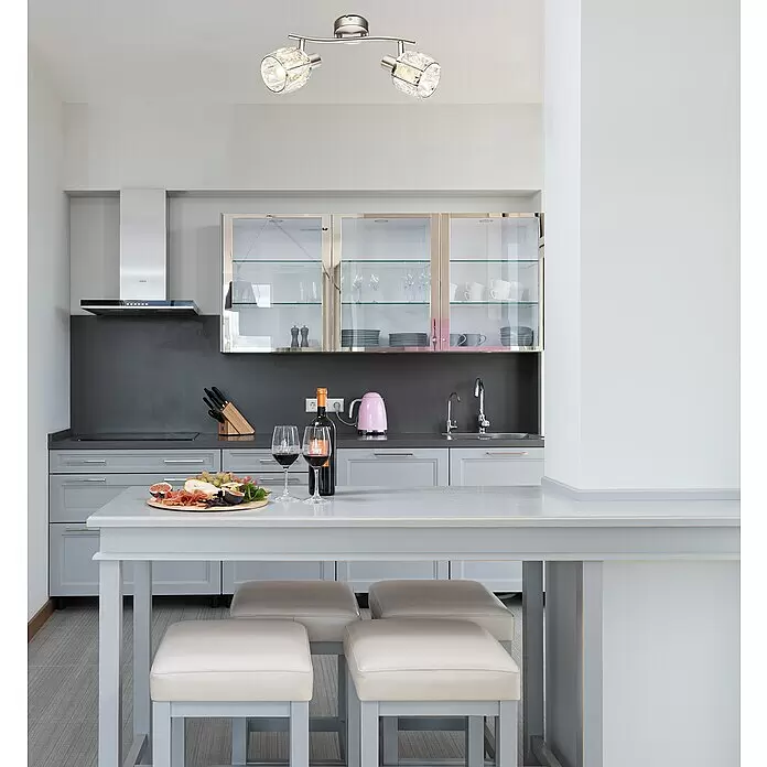 Tween Light Deckenstrahler Diamant - 80 W, Nickel matt, E14, 2 Stk. - Stimmungsaufnahme