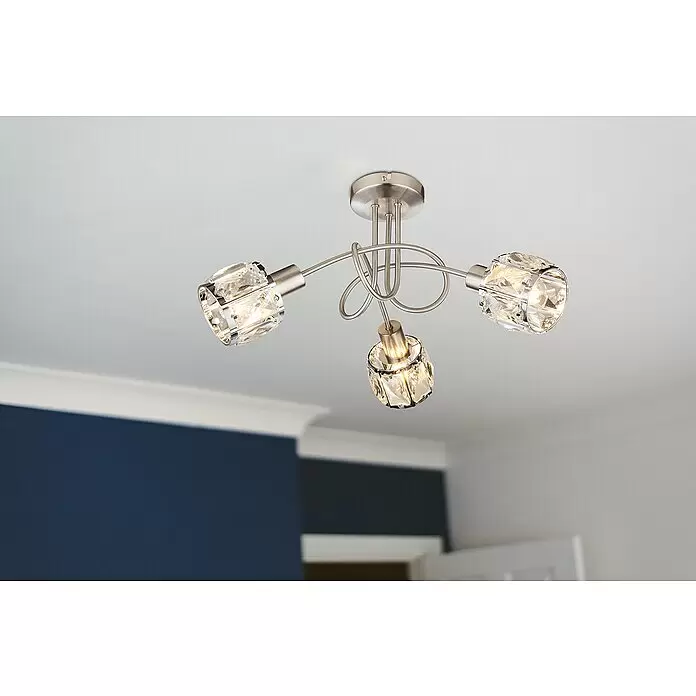 Tween Light Deckenstrahler Diamant - 120 W, Nickel matt, E14, 3 Stk. - Stimmungsaufnahme