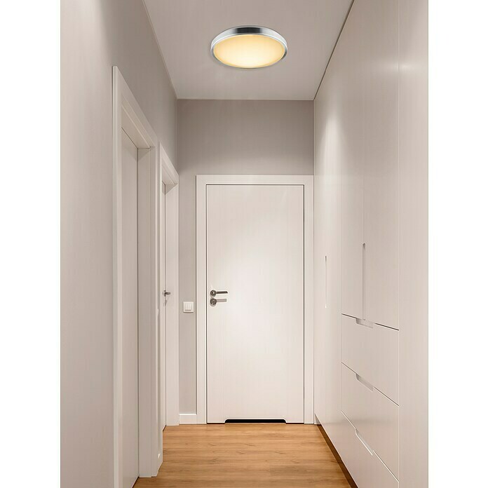 Lavida Led-plafondlamp, rond (18 W, Wit, Ø x h: 35 x 10 cm)