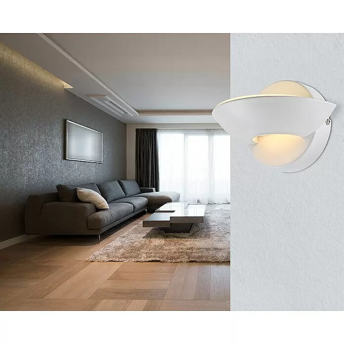 Lavida LED-Wandleuchte Padova - 4,5 W, L x B x H: 11,5 x 16,5 x 11 cm, Weiß, Warmweiß - Stimmungsaufnahme
