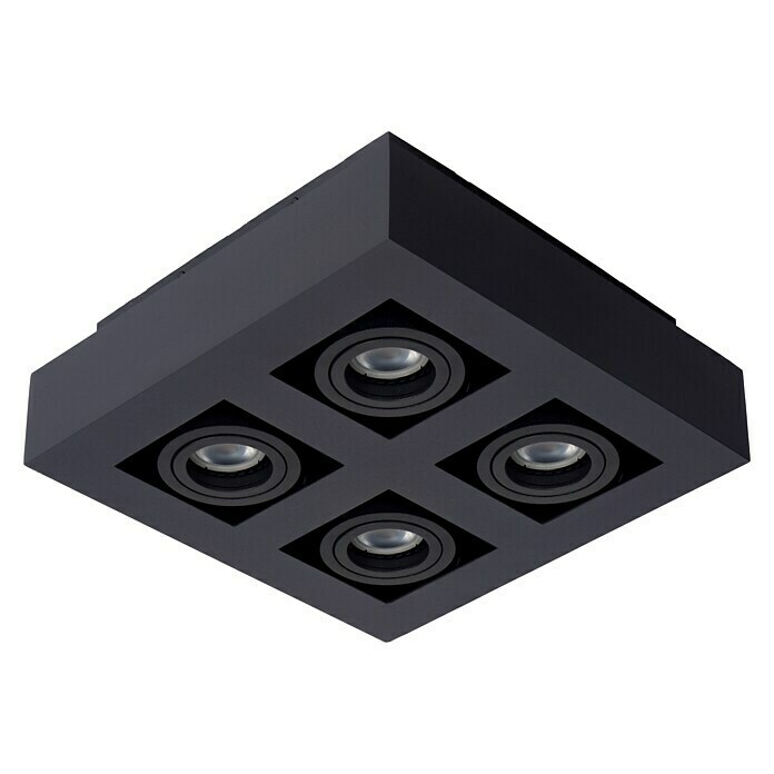 Lucide Deckenstrahler Xirax (20 W, L x B x H: 25 x 25 x 8,8 cm, Schwarz, GU10) | BAUHAUS