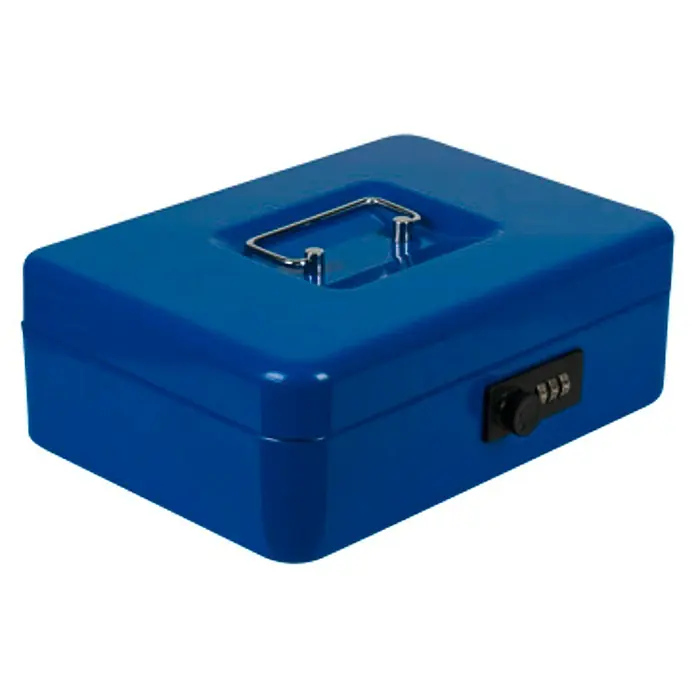 Burg-Wächter Geldkassette Money Code 5025 - L x B x H: 180 x 250 x 90 mm, Blau - Blaue Geldkassette mit Zahlenschloss und Tragegriff, ideal zur sicheren Aufbewahrung von Bargeld und Wertsachen.