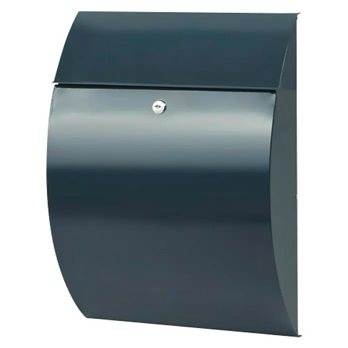 Burg-Wächter Wandbriefkasten Riviera 835 Ant - L x B x H: 13 x 33,5 x 46,5 cm, Anthrazit, Stahl, Öffnungsstopp - Ein grauer Briefkasten mit Schloss, ideal für den sicheren Empfang Ihrer Post. Robuste Bauweise für den Außenbereich.