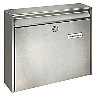 Burg-Wächter Wandbriefkasten Borkum 3877 Ni (L x B x H: 10 x 36,2 x 32,2 cm, Edelstahl, Edelstahl, Öffnungsstopp)