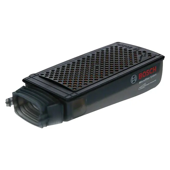 Bosch Filtro de polvo HW3 - Plástico, Específico para: Lijadora PEX 400 AE - Sistema de microfiltro Bosch para aspiradoras. Filtración eficiente de partículas diminutas para aire de escape limpio e higiene mejorada en el hogar.