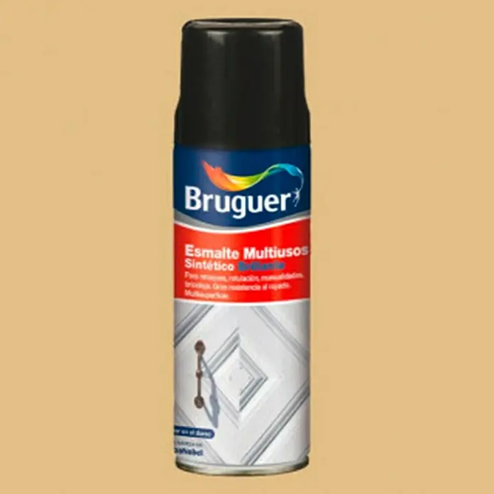 Bruguer Spray para retoques Multiusos - Marfil, Brillante, 400 ml - Bruguer esmalte multiusos sintético en aerosol para pintar, retocar y decorar. Secado rápido, resistente y con gran cobertura. Ideal para múltiples superficies.