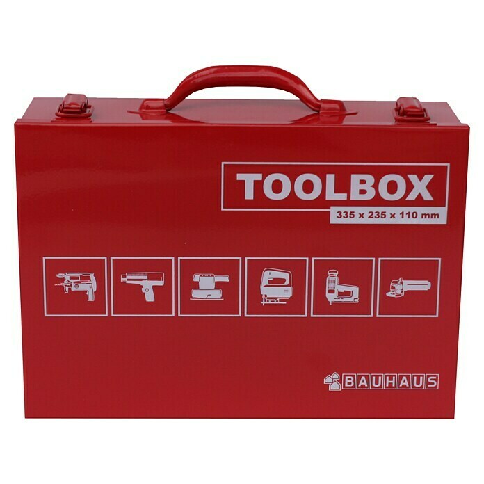 BAUHAUS Caja metálica de herramientas (33,5 x 23,5 x 11 cm, Apto para: Herramientas eléctricas universales, Acero)