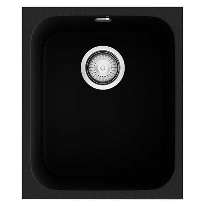 Poalgi Fregadero encastrable Gandía Soft 35 (44,5 x 38 cm, Material compuesto, Negro, Brillante) | BAUHAUS