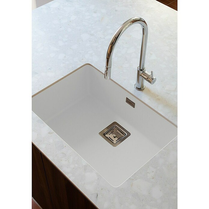 Poalgi Fregadero encastrable Zie Soft 60 (45 x 65 cm, Material compuesto, Blanco, Brillante) | BAUHAUS