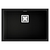 Poalgi Fregadero encastrable Zie 60 (45 x 65 cm, Material compuesto, Negro, Brillante) | BAUHAUS