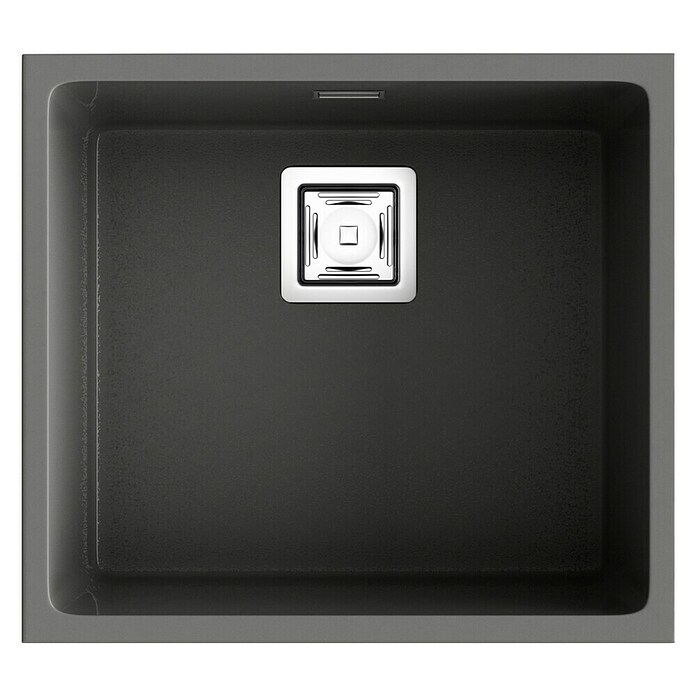 Poalgi Fregadero encastrable Zie 45 (45 x 50 cm, Material compuesto, Gris, Brillante) | BAUHAUS